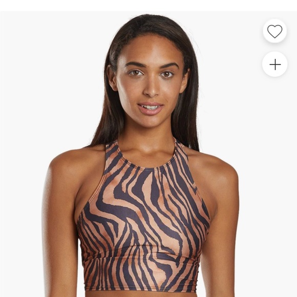 Onzie Dark Plum Shimmer Crop Top/Yoga Bra (fits size small) - Picture 2 of 5